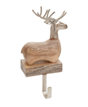wooden reindeer stocking holder, holiday decor, christmas decor