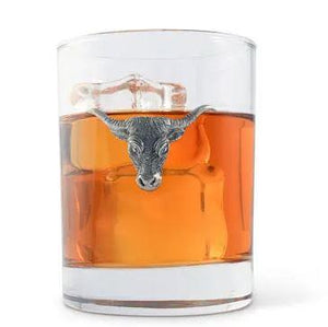 fine pewter longhorn old fashioned bar glass, bar tumbler