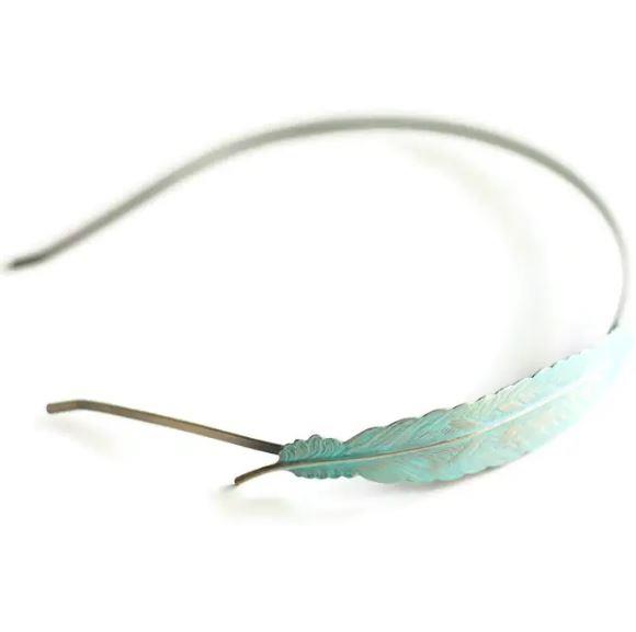 Feather Quill Turquoise Headband 