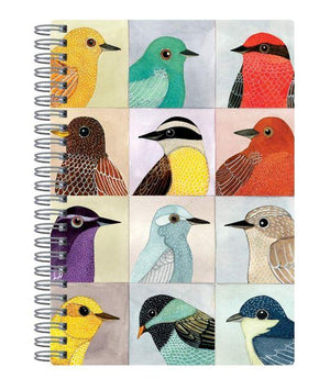 avian bird friends spiral journal, lined notebook