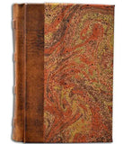 Leather & Marbled Handmade Journal, handmade in italy