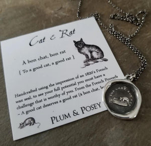 Tit for Tat Cat Wax Seal Necklace