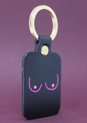 Hot Pink Boob Keychain