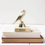 two words, one finger trophy. flip the bird trophy. middle finger trophy. bird trophy.
