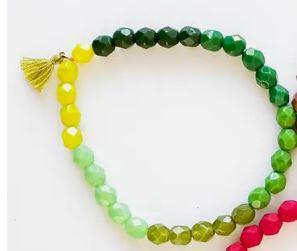 colorblock bead green bracelet. 