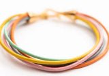 confetti colors leather bracelet. leather cord bracelet.
