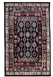 tribal black rug, 2x4' indoor rug, machine washable