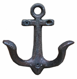 Keep your nautical themed rooms clean and tidy with the use of the Anchor Hook. This Anchor is made of cast iron with a rustic brown finish. The wall hook measures 3.5" x 4.5"