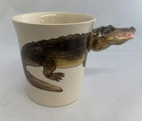 alligator hand painted hand made mug