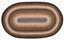 Oval Braided Tan, Black & Terracotta Rug 20x30